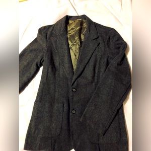 Vintage Wool Gray Ladies Blazer Jacket Size Medium